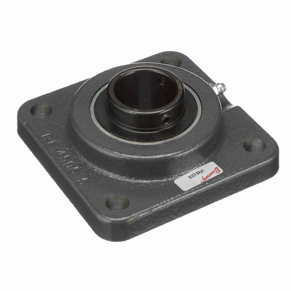 Mounted Cast Iron Four Bolt Flange Ball Bearing - 52100 Steel, Black Oxided Inner - Setscrew Lock